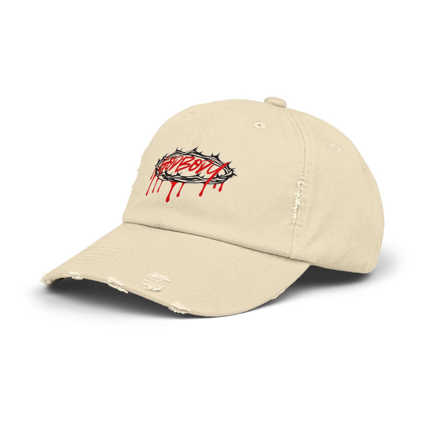 Unisex Distressed Cap - Edgy 'GodBody' Design for Trendsetters