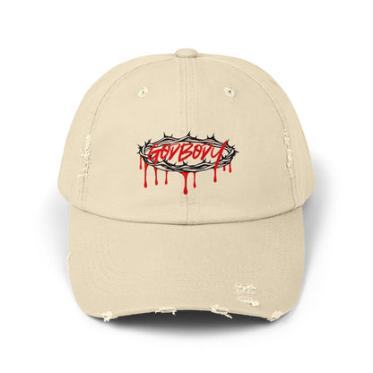 Unisex Distressed Cap - Edgy 'GodBody' Design for Trendsetters