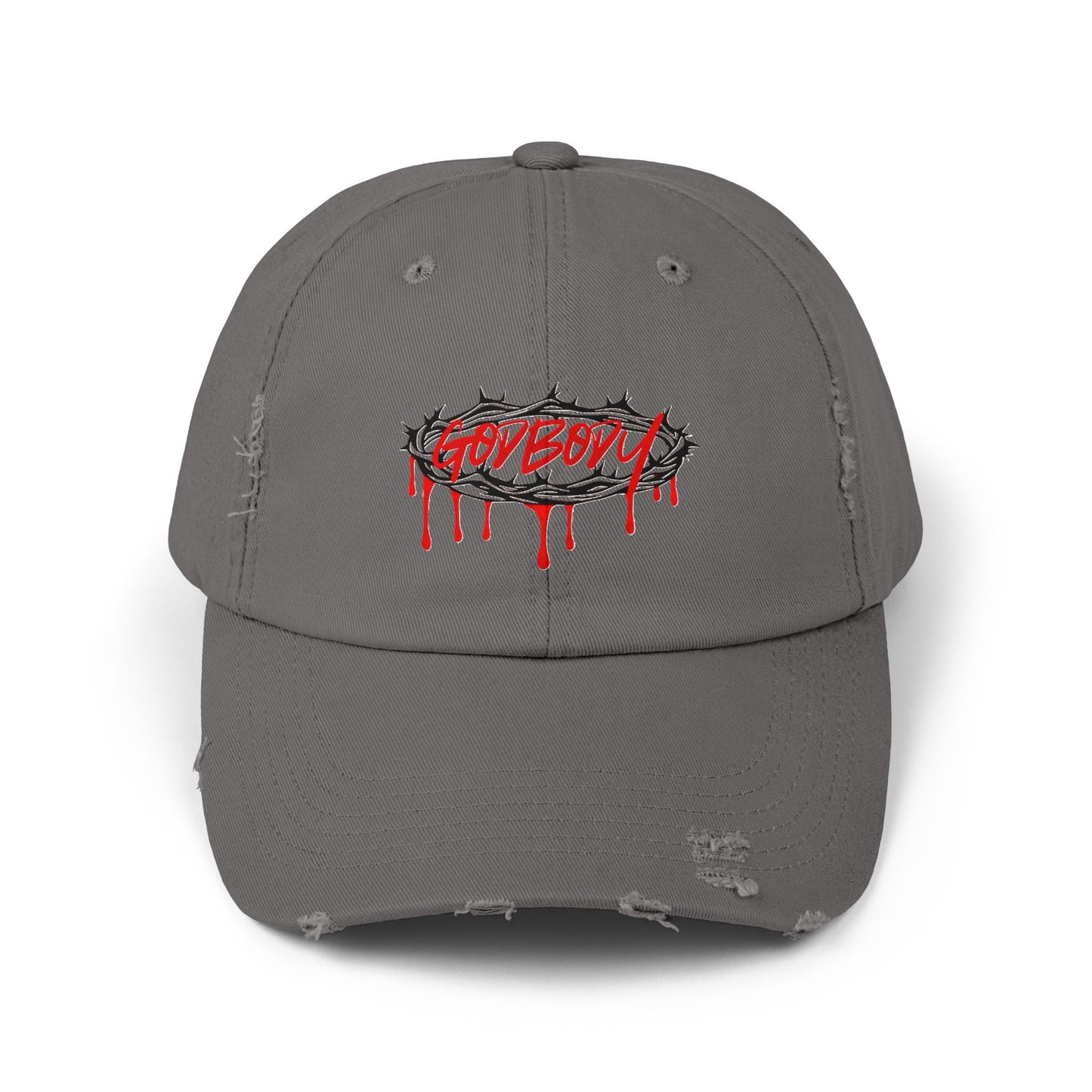 Unisex Distressed Cap - Edgy 'GodBody' Design for Trendsetters