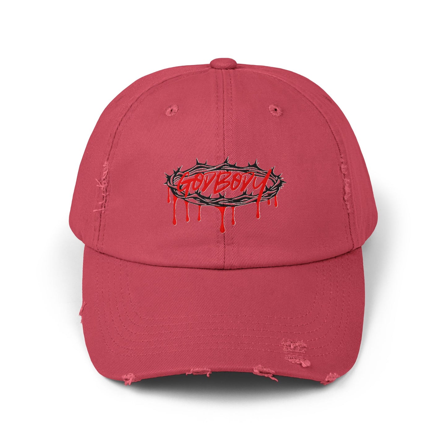 Unisex Distressed Cap - Edgy 'GodBody' Design for Trendsetters